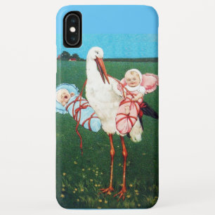 Capa Para iPhone Da Case-Mate CHÁ DE FRALDAS TWIN, cor-de-rosa, azul-lacre