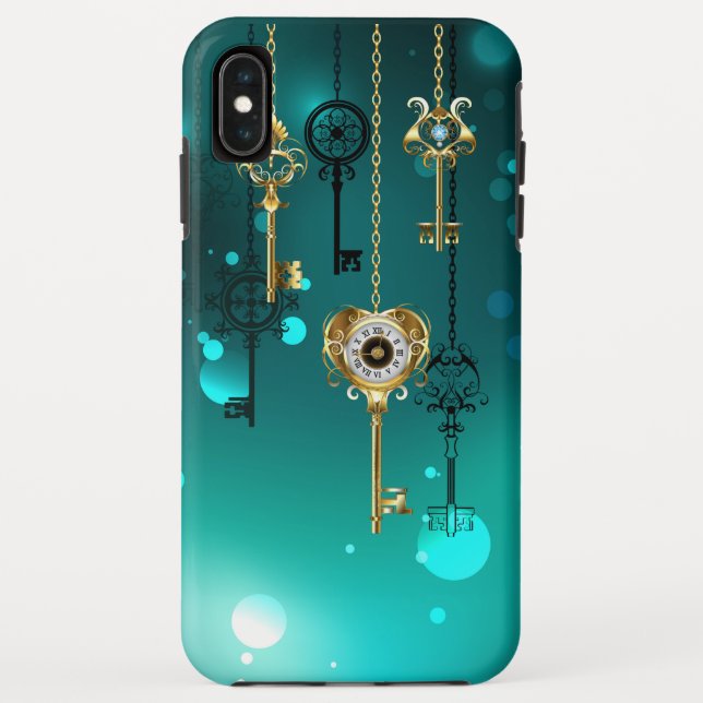 Capa Para iPhone, Case-Mate Chaves de Esqueleto Anticas em Fundo Verde (Verso)