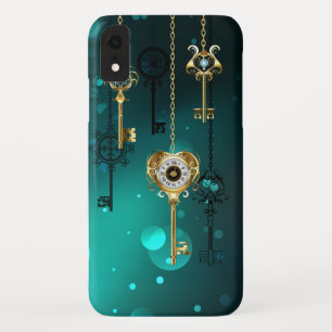 Capa Para iPhone Da Case-Mate Chaves de Esqueleto Anticas em Fundo Verde