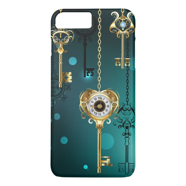 Capa Para iPhone, Case-Mate Chaves de Esqueleto Anticas em Fundo Verde (Verso)