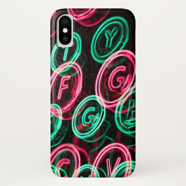 Capa Para iPhone, Case-Mate Chaves de máquinas de escrever neon fecham (Verso)