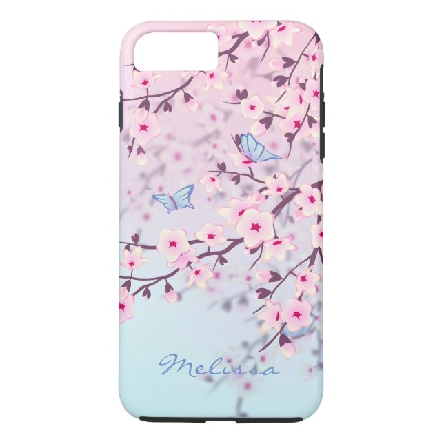 Capa Para iPhone, Case-Mate Cherry Blossomo Borboletas Pastel (Verso)