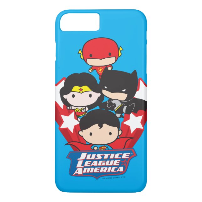 Capa Para iPhone, Case-Mate Chibi Justice League of America Stars (Verso)