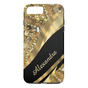 Capa Para iPhone Da Case-Mate Chic elegante preto e ouro personalizado
