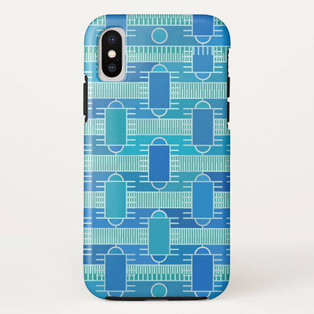 Capa Para iPhone, Case-Mate Chic industrial Art Deco - azul macio (Verso)