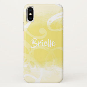 Capa Para iPhone Da Case-Mate Chic Pastel Yellow Watercolor Swirings With Name