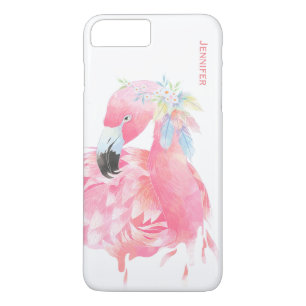 Capa iPhone 8 Plus/7 Plus Chic Pink Flamingo Personalizado iPhone 7 Plus Cas