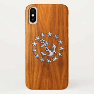 Capa Para iPhone Da Case-Mate Chrome Yacht Flag Náutico Teak Wood Decor