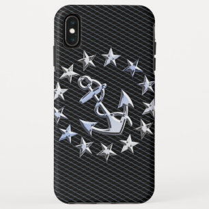 Capa Para iPhone XS Max Chrome Yacht Naval Flag no Automotive Grille Impre