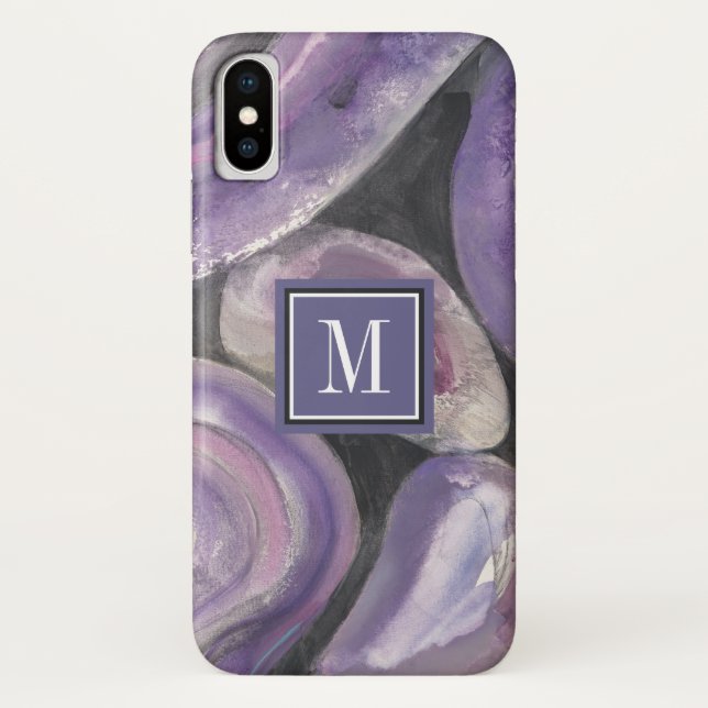 Capa Para iPhone, Case-Mate Chuva do círculo do monograma | (Verso)