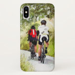 CAPA PARA iPhone X  CICLAGEM<br><div class="desc">Dois ciclistas de corridas de estradas que desfrutam das faixas rurais do País de Gales. Aquarela.</div>