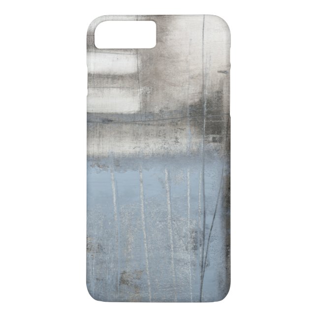 Capa Para iPhone, Case-Mate Cinza abstrato e pintura azul (Verso)