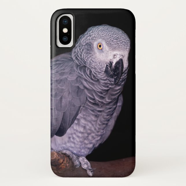 Capa Para iPhone, Case-Mate Cinza africana Parrot iPhone X Case (Verso)