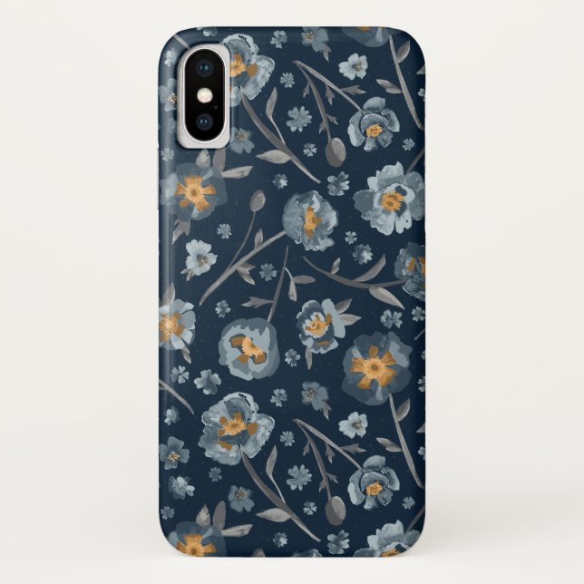 Capa Para iPhone, Case-Mate Cinza Azul Encantador Papagaios Amarelos Impressão (Verso)