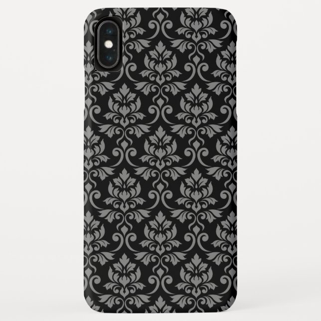 Capa Para iPhone, Case-Mate Cinza de Cor damasco em preto (Verso)