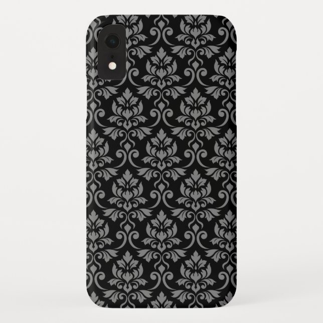 Capa Para iPhone, Case-Mate Cinza de Cor damasco em preto (Verso)