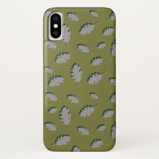 Capa Para iPhone, Case-Mate Cinza de guacomole de folha de carvalho (Verso)