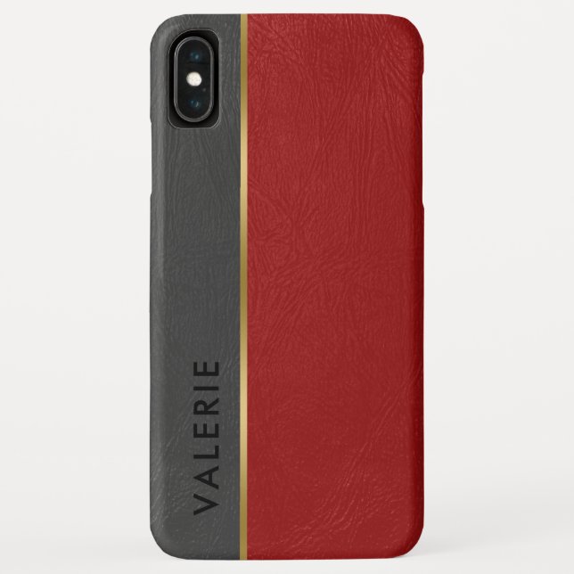 Capa Para iPhone, Case-Mate Cinza e Couro Negra (Verso)