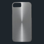 Capa iPhone 8/7 Cinza Metálica Faux Aço Inoxidável<br><div class="desc">Cinzas metálicas brilhantes de prata de fundo,  aspecto fino de aço inoxidável</div>