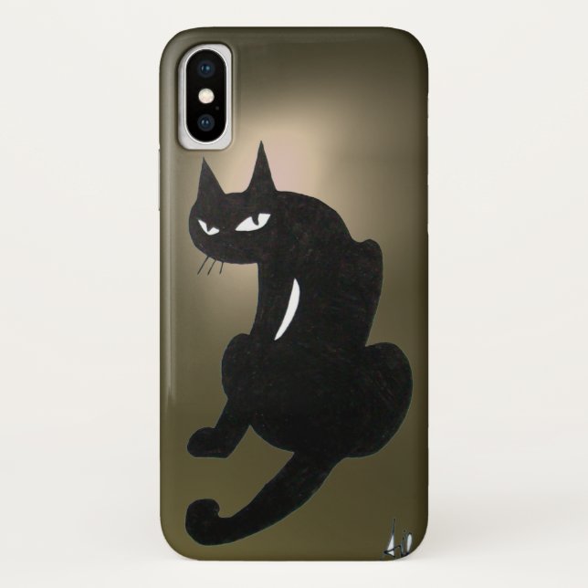 Capa Para iPhone, Case-Mate Cinza NINJA BLACK CAT (Verso)