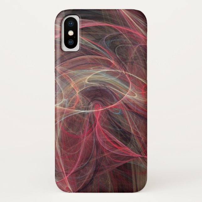 Capa Para iPhone, Case-Mate Cinza Rosa, FOTÃO LOUCO, Ondas Fractais (Verso)