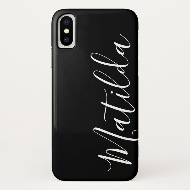 Capa Para iPhone, Case-Mate Cinza Sólido Simples Nome Personalizado Simples (Verso)