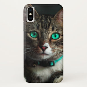 Capa Para iPhone Da Case-Mate Cinzas e Gato Branco com Olhos Azuis e Colarinho C