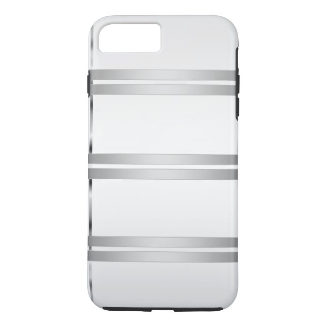Capa Para iPhone, Case-Mate Cinzas Personalizadas Simples com Linhas Prateadas (Verso)