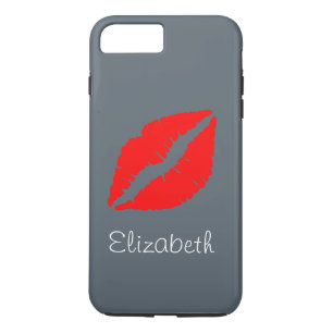 Capa iPhone 8 Plus/7 Plus Cinzas Vermelhas Personalizadas Simples