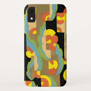 Capa Para iPhone XR Círculos de Deco de Arte Retroativa Nuvens Padrã