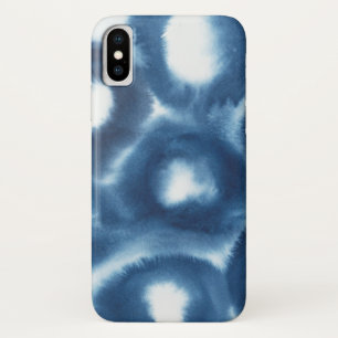Capa Para iPhone X Círculos de Impressão de Indigio Watercolor