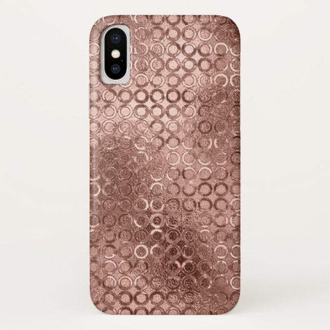 Capa Para iPhone, Case-Mate Círculos Dourados Rosa Brilhantes Luxo Faísca (Verso)