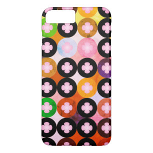 Capa iPhone 8 Plus/7 Plus Círculos legal com várias cores e fechos cor-de-ro
