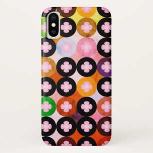 Capa Para iPhone X Círculos legal com várias cores e fechos cor-de-ro
