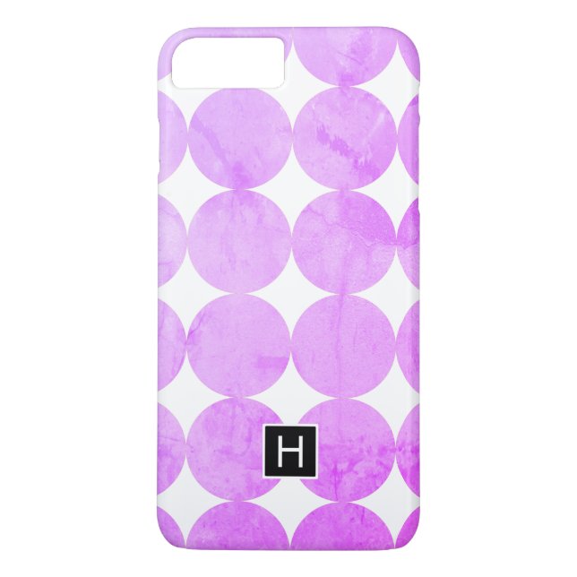 Capa Para iPhone, Case-Mate Círculos Roxos Modernos | Monograma (Verso)