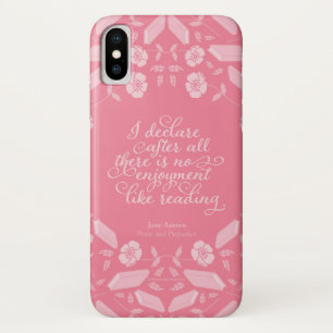 Capa Para iPhone X Citações Bookish florais de Jane Austen do orgul