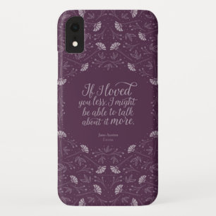 Capa Para iPhone XR Citações florais roxas do amor do livro de Jane