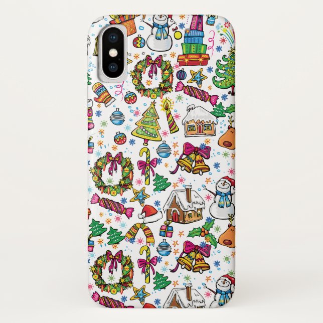 Capa Para iPhone, Case-Mate Clipe de Dodle art design de Natal (Verso)