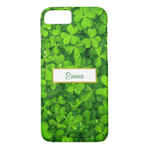 Capa Para iPhone Da Case-Mate Clovers Verdes com Quadro de Folha Ouro FAUX