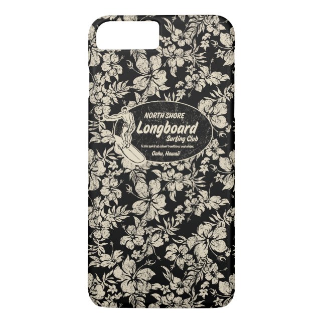 Capa Para iPhone, Case-Mate Club Surfing Longboard Logo e Hibiscus Hawaiian (Verso)