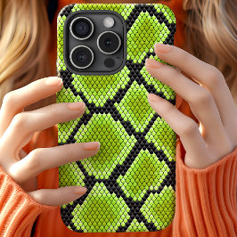 Capa Para iPhone Da Case-Mate Cobra Serpente Pele de Cobra Verde Preto