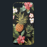 Capa iPhone 8/7 Cobrir de iphone de abacaxi tropical Flores de hib<br><div class="desc">Proteja o seu iphone 6 com o nosso caso das flores de abacaxi & hibiscus tropical. Nosso padrão floral tropical tem um fazer transparente de fundo que permite mudar a cor. Basta clicar em personalizar e usar a ferramenta conta-gotas para escolher uma cor.</div>