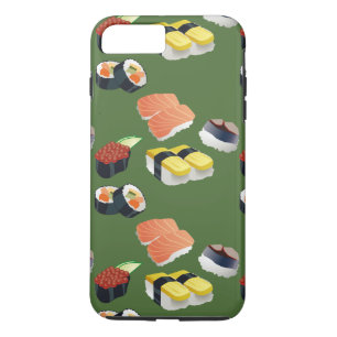 Capa iPhone 8 Plus/7 Plus cobrir verde comida sushi japonês