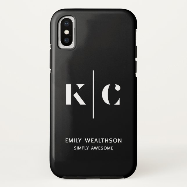 Capa Para iPhone, Case-Mate Código QR preto elegante e elegante (Verso)