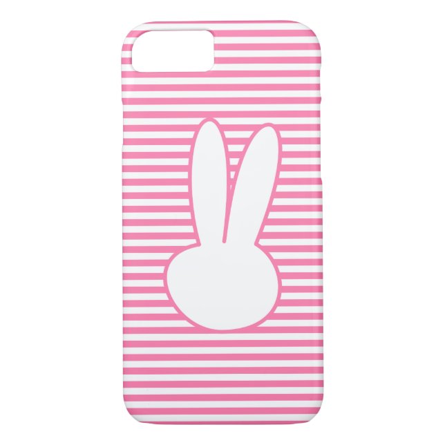 Capa Para iPhone, Case-Mate Coelho branco e estrias rosa (Verso)