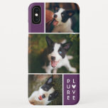 Capa Para iPhone Da Case-Mate Colagem de Fotos Moderna 3| Amor Puro| Roxo de ame<br><div class="desc">Esta capa de telefone moderna com estilo contém 3 modelos de fotos para suas fotos favoritas!   Ela diz "PURE LOVE" no canto inferior direito e também tem um adorno cardíaco bonito. Excelente para amantes de animais de estimação ou qualquer um!</div>