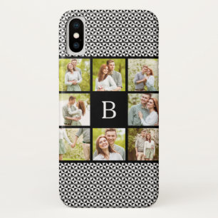 Capa Para iPhone X Colagem monograma feito sob encomenda preto &