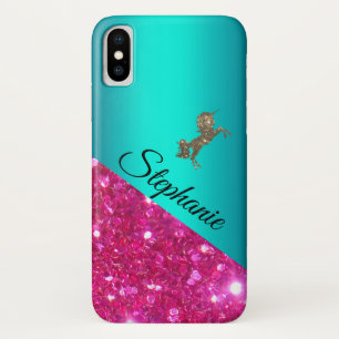 Capa Para iPhone Da Case-Mate Coletor Rosa Personalizado e Unicórnio Aqua Sparkl