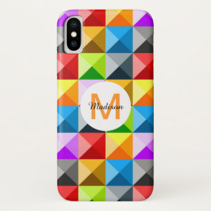 Capa Para iPhone X Coloração Padrão geométrico Colorido Monograma