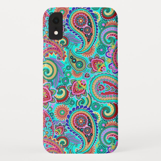 Capa Para iPhone, Case-Mate Colorida Retro Paisley (Verso)